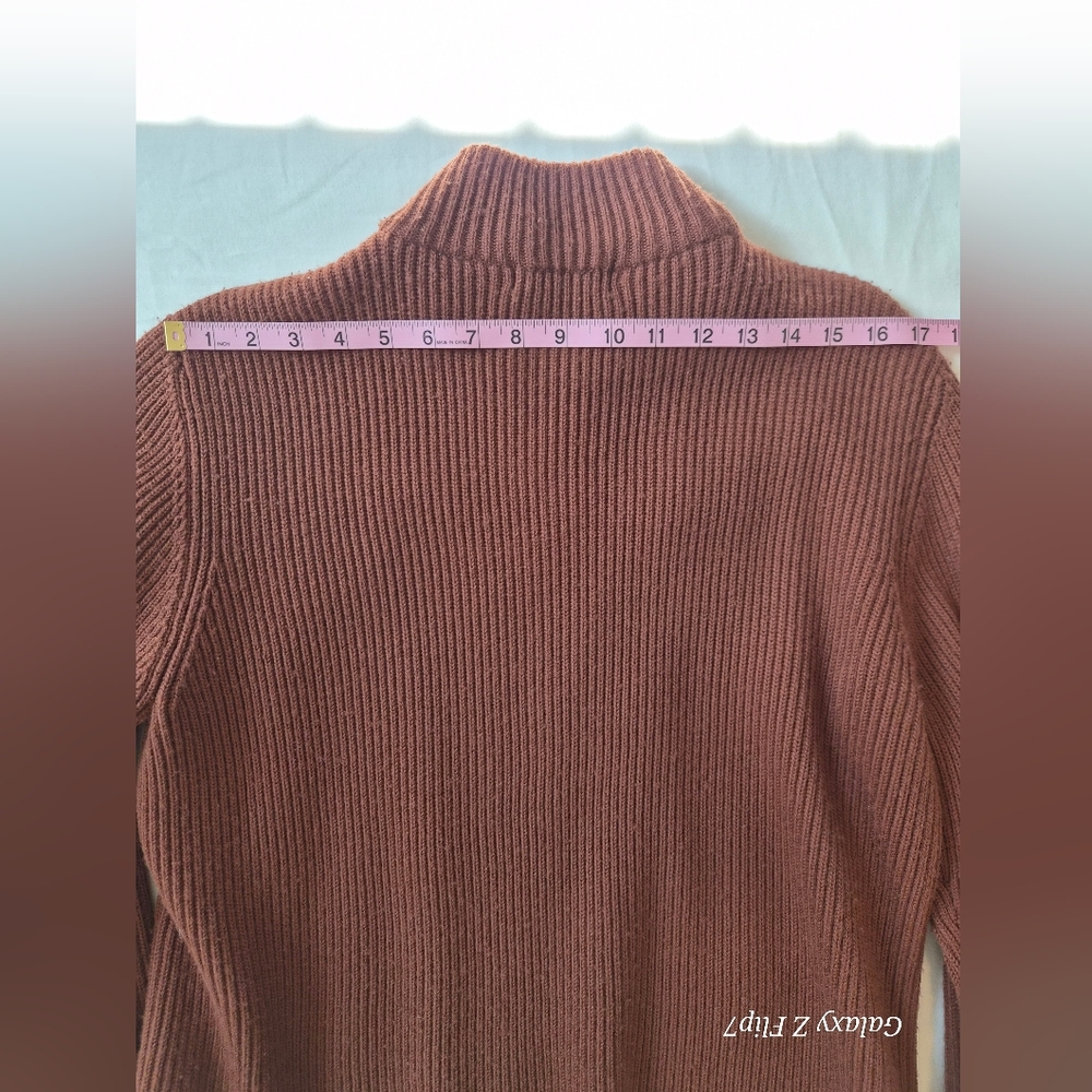 Valerie Separates Leather & Merino Wool Mixed Media Zip Jacket - Brown - XL - Picture 5 of 8